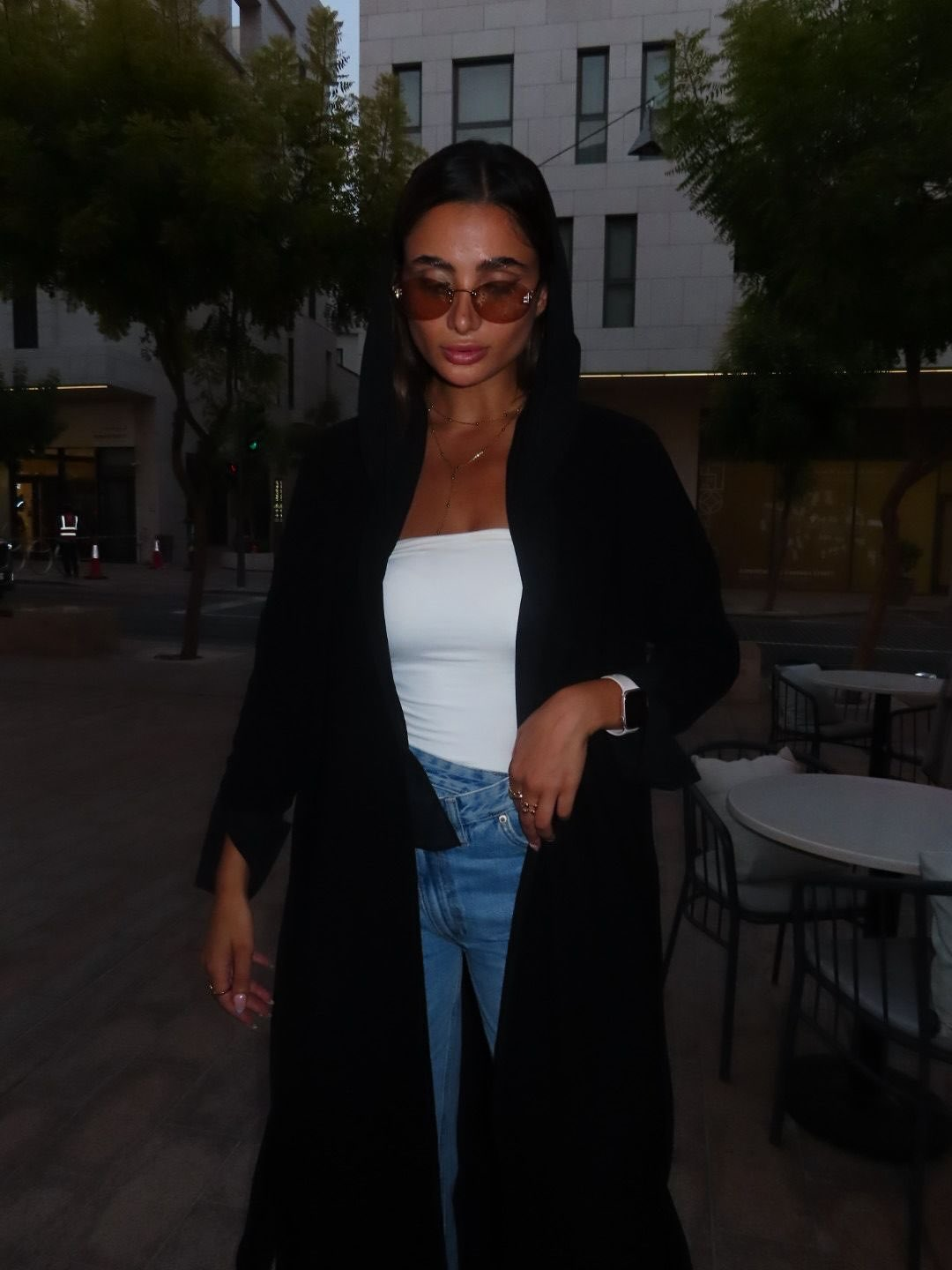 Solid Black Hooded Minimalist Abaya