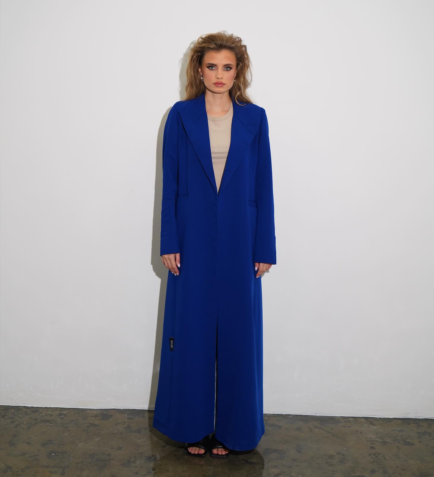 Electric Blue Floor-Length Duster