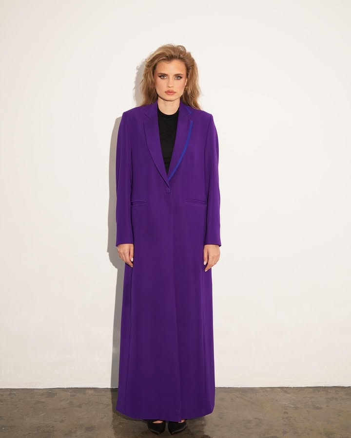 Regal Violet Minimalist Coat