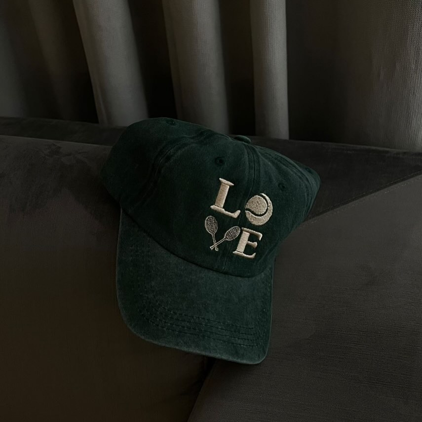 Dark Green Tennis 'Love' Cap
