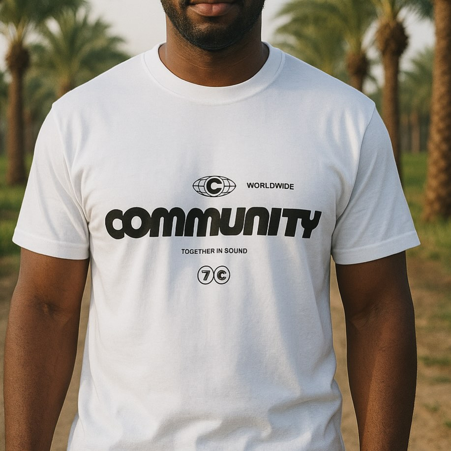 'Community' Logo White T-Shirt