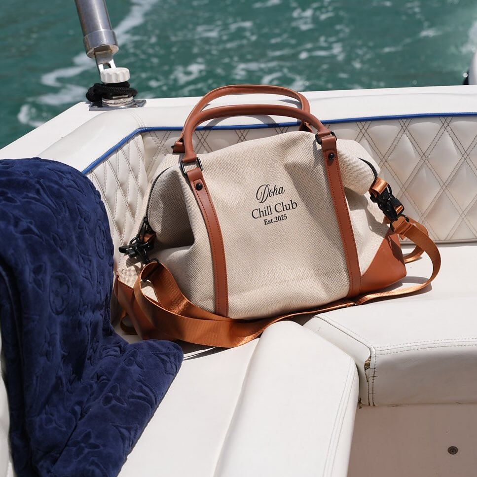 Cream Canvas and Leather Bag