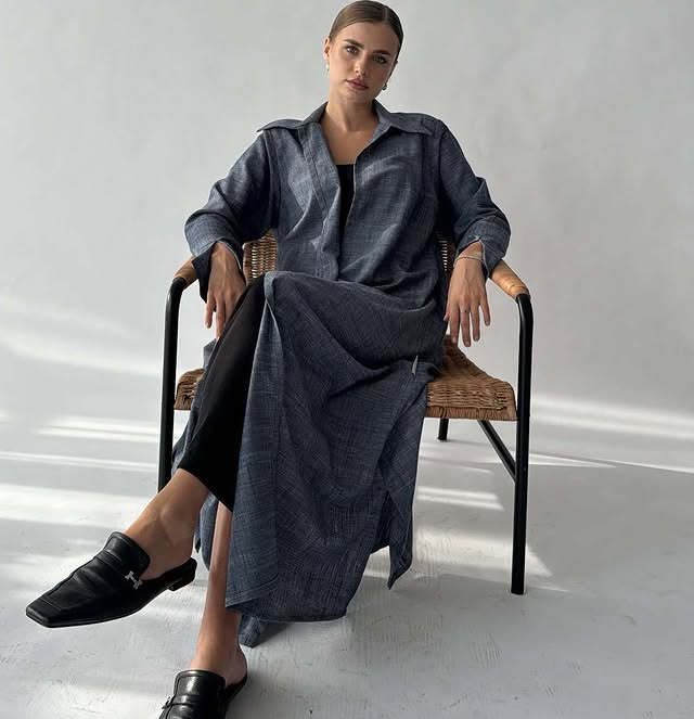 Slate Blue Chambray Abaya