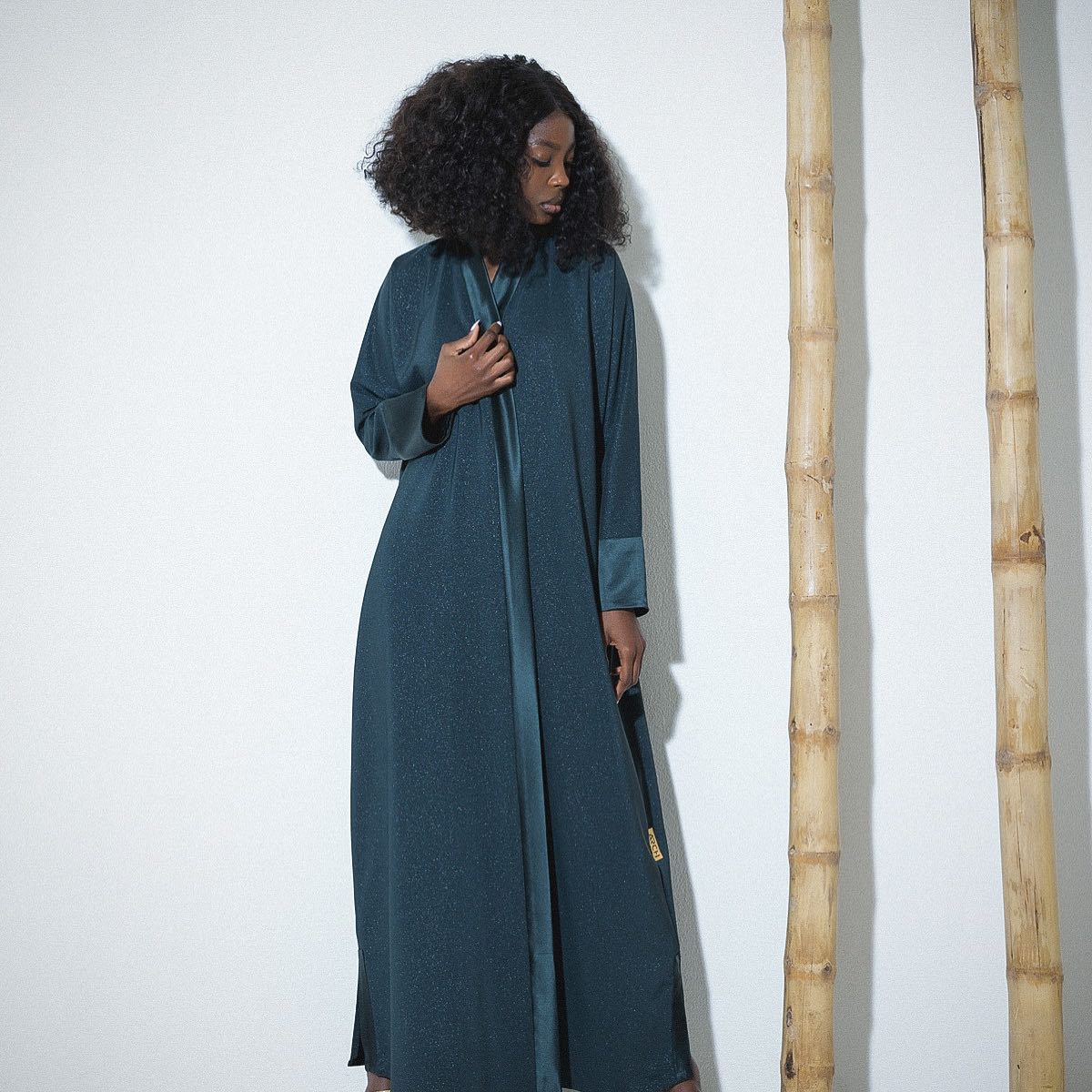 Dark Teal Shimmer Abaya